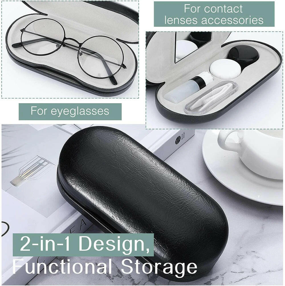 1Pcs Double-Layer Dual-Use Contact Lens Boxes Handmade Beauty Contact Partner Box Portable Men Women Glasses Eyewear Accessories