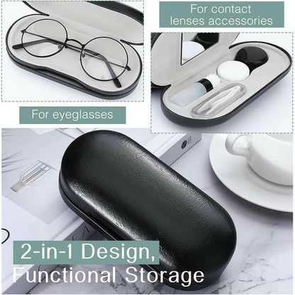 1Pcs Double-Layer Dual-Use Contact Lens Boxes Handmade Beauty Contact Partner Box Portable Men Women Glasses Eyewear Accessories